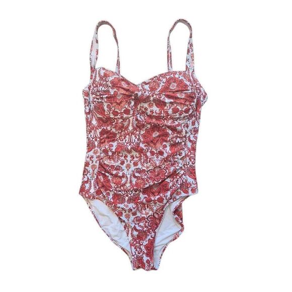 Niptuck Women's Red/Baby Blue/White Nylon Spandex Multifit Cup One Piece Swimsui - Picture 3 of 10